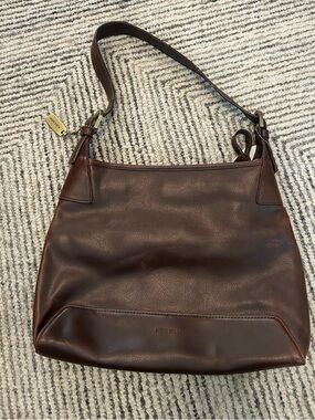 Nine West Dark Brown Faux Leather Shoulder Bag Boho Vintage Y2K Purse